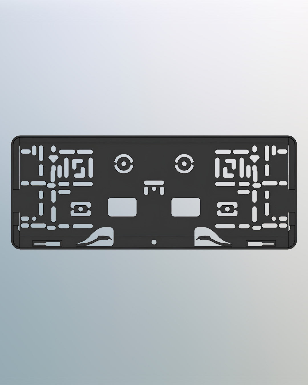 No-drill Australian number plate holder frame for secure rego plate fitment on business, dealer and fleet vehicles