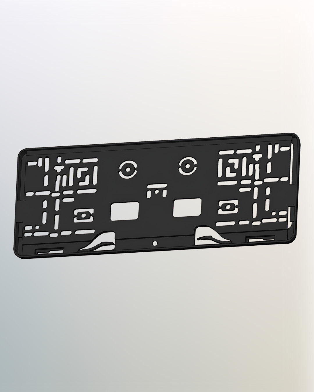 No-drill Australian number plate holder frame for secure rego plate fitment on business, dealer and fleet vehicles