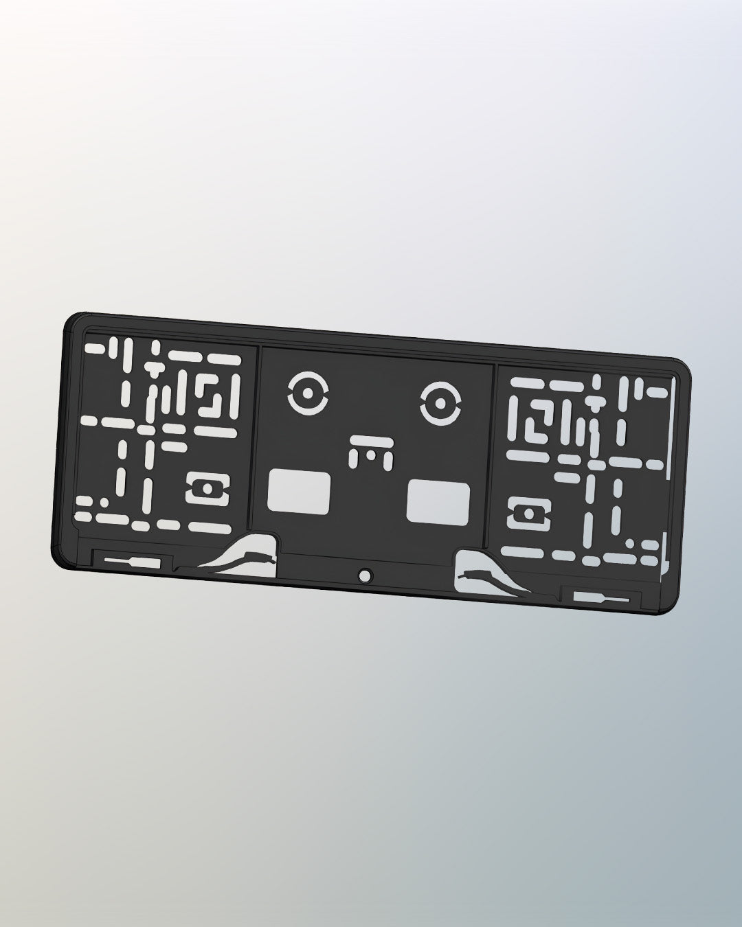 No-drill Australian number plate holder frame for secure rego plate fitment on business, dealer and fleet vehicles